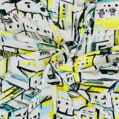 Flamenco Fabric / Townscape Pattern / JKF-197-YE