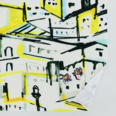 Flamenco Fabric / Townscape Pattern / JKF-197-YE