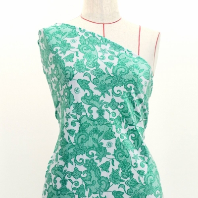Flamenco Fabric / Lace Print / JKF-700-WHTBL