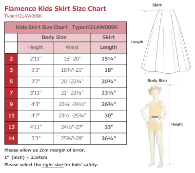 Kids Custom Flamenco Long circular skirt (360 degrees) / JCp69-pattern