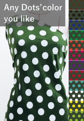Flamenco Fabric / Dots / Dark Green / JKF-139