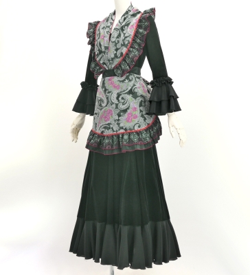 Flamenco Apron and Shawl Set / Paisley / Black / JPA-37