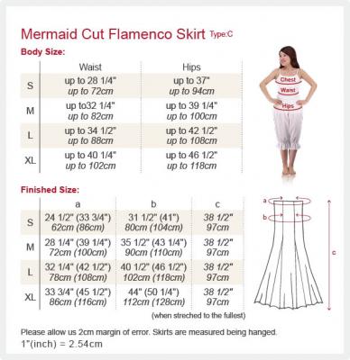 Mermaid Cut  Flamenco Skirt / WineRed / G598