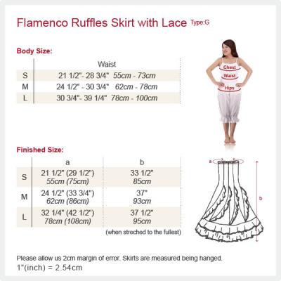 Flamenco Blouse & Skirt with Lace Flounces and Ruffles / Two-piece / Red / G1784r