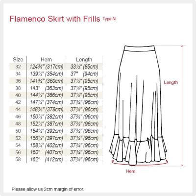 Flamenco Skirt with Single Frill/ Red / G2409rd