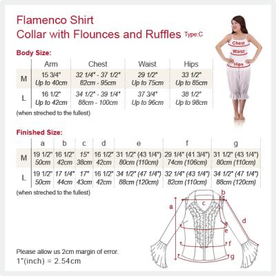 Flamenco Shirt Collar with Flounces and Ruffles/ Red / G842r