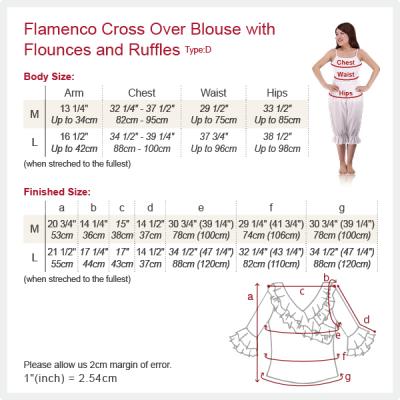 Flamenco Red Cross Over Blouse with Flounces and Ruffles/ Red / G98r