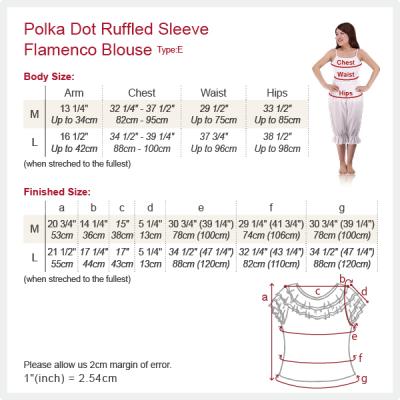 Polka Dot Ruffled Sleeve Flamenco Blouse/ Pink Dots / G1638pi