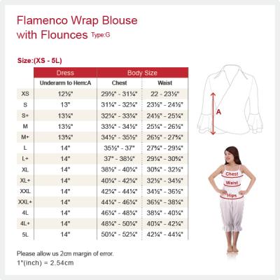 Flamenco Wrap Blouse with Flounces / Wine / G2480wi