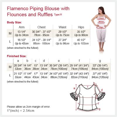 Flamenco Blouse & Skirt with Lace Flounces and Ruffles / Two-piece / Red / G1784r