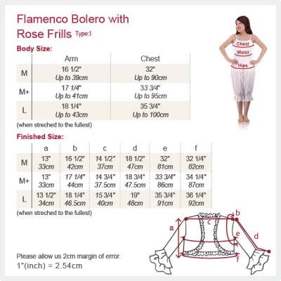 Flamenco Bolero with Rose Frills / Black / G1876b
