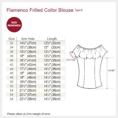 Flamenco Blouse & Skirt Two-piece with Velvet / Two-piece / Royal Blue / G1906rbb