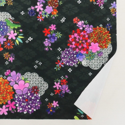Japan Fabric / Chrysanthemum, Plum Blossom & Cherry Blossom / JWA-005-BK