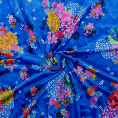 Japan Fabric / Chrysanthemum, Plum Blossom & Cherry Blossom / JWA-005-BL