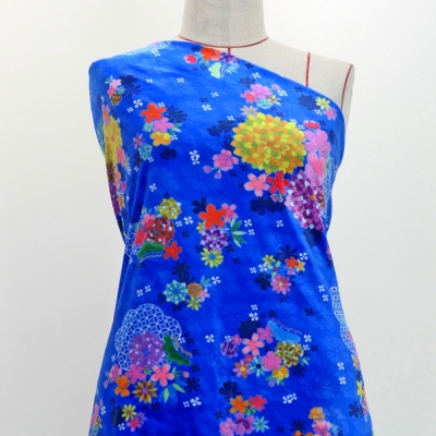 Japan Fabric / Chrysanthemum, Plum Blossom & Cherry Blossom / JWA-005-BL