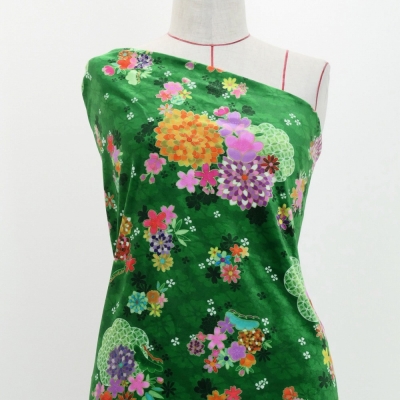 Japan Fabric / Chrysanthemum, Plum Blossom & Cherry Blossom / JWA-005-GR