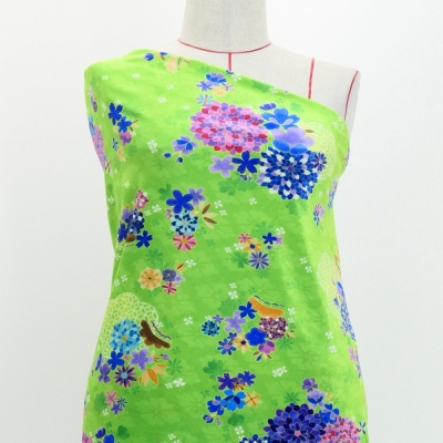 Japan Fabric / Chrysanthemum, Plum Blossom & Cherry Blossom / JWA-005-LGR