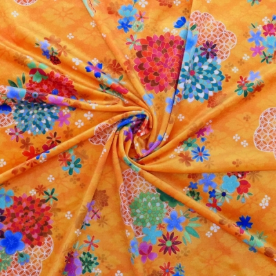 Japan Fabric / Chrysanthemum, Plum Blossom & Cherry Blossom / JWA-005-OR