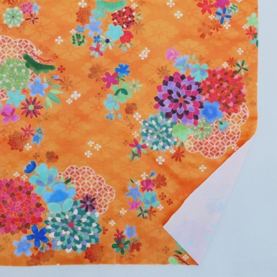 Japan Fabric / Chrysanthemum, Plum Blossom & Cherry Blossom / JWA-005-OR