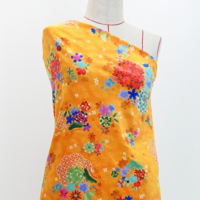 Japan Fabric / Chrysanthemum, Plum Blossom & Cherry Blossom / JWA-005-OR