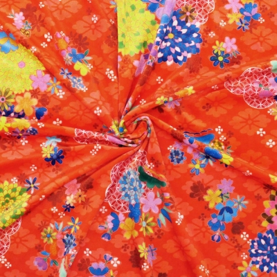 Japan Fabric / Chrysanthemum, Plum Blossom & Cherry Blossom / JWA-005-RD