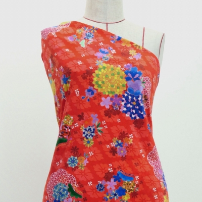 Japan Fabric / Chrysanthemum, Plum Blossom & Cherry Blossom / JWA-005-RD