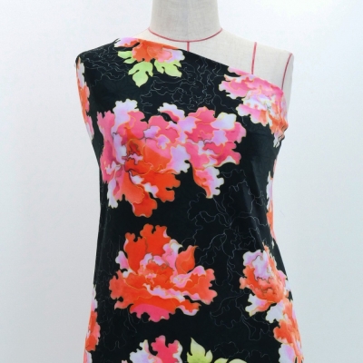 Japan Fabric / Peony / JWA-007-BK