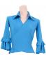 Flamenco Wrap Blouse with Flounces / Blue / G2480bl