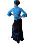 Flamenco Wrap Blouse with Flounces / Blue / G2480bl
