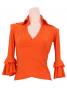 Flamenco Wrap Blouse with Flounces / Orange / G2480or