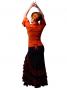 Flamenco Wrap Blouse with Flounces / Orange / G2480or