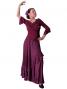 Flamenco Wine Cross Over Blouse with Flounces and Ruffles/ Wine / G1007