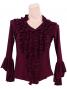 Flamenco Stand Collar Blouse with Flounces and Ruffles/ Wine / G1548