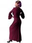 Flamenco Stand Collar Blouse with Flounces and Ruffles/ Wine / G1548