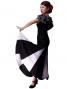 Flamenco Skirt with Contrast Panels / Black & White /G161w
