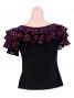 Polka Dot Ruffled Sleeve Flamenco Blouse/ Pink Dots / G1638pi