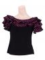 Polka Dot Ruffled Sleeve Flamenco Blouse/ Pink Dots / G1638pi