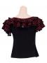 Polka Dot Ruffled Sleeve Flamenco Blouse/ Red Dots / G1638r