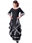 Flamenco Blouse with Lace Flounces and Ruffles/ Black / G1781b