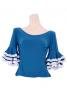 Flamenco Blouse & Skirt with Lace Flounces and Ruffles / Two-piece / Blue / G1784bl