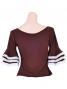 Flamenco Blouse with Lace Flounces and Ruffles/ Brown / G1781br