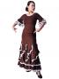 Flamenco Blouse with Lace Flounces and Ruffles/ Brown / G1781br