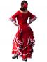 Flamenco Blouse with Lace Flounces and Ruffles/ Red / G1781r