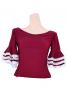 Flamenco Blouse & Skirt with Lace Flounces and Ruffles / Two-piece / Wine / G1784wi