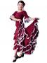 Flamenco Blouse with Lace Flounces and Ruffles/ Wine / G1781wi