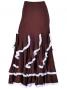 Flamenco Blouse & Skirt with Lace Flounces and Ruffles / Two-piece / Brown / G1784br