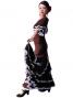 Flamenco Ruffles Skirt with Lace/ Brown / G1782br