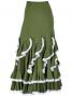 Flamenco Blouse & Skirt with Lace Flounces and Ruffles / Two-piece / Green / G1784gr