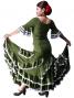 Flamenco Ruffles Skirt with Lace/ Green / G1782gr