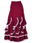 Flamenco Blouse & Skirt with Lace Flounces and Ruffles / Two-piece / Wine / G1784wi